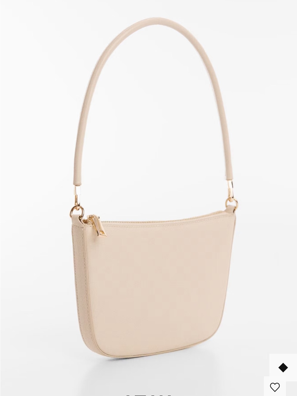 Mango Beige Shoulder Bag with Gold Hardware
